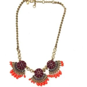 J Crew Statement Necklace Gold Tone Chain Large